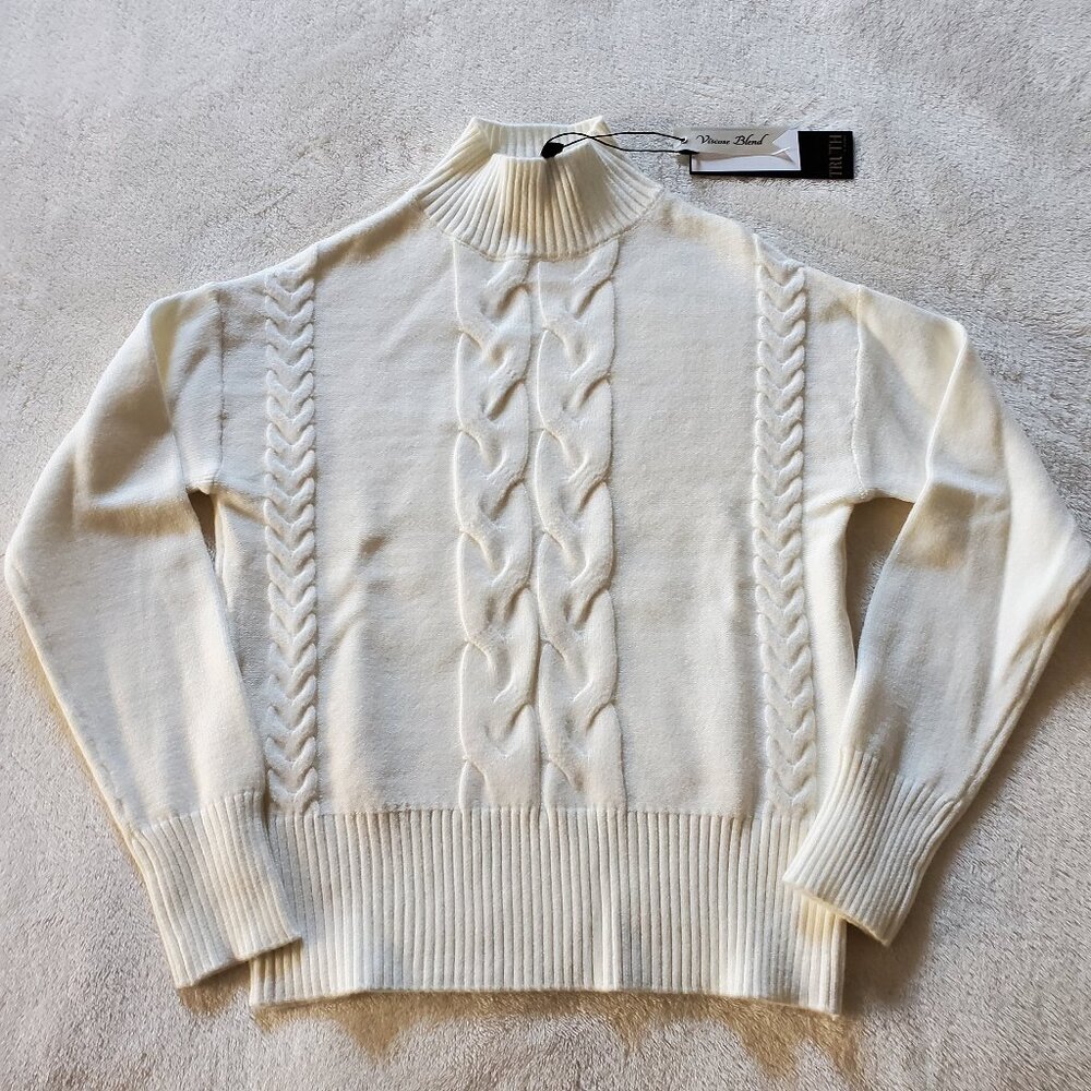 Truth by Republic Mock Turtleneck Sweater Soft Ivory XS